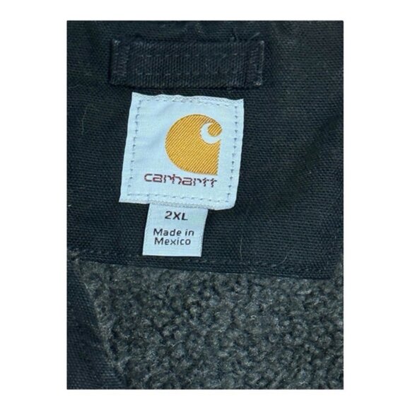 Carhartt Vest Mens 2XL Black Canvas Pile Fleece Sherpa Lined Outdoors - Picture 6 of 11